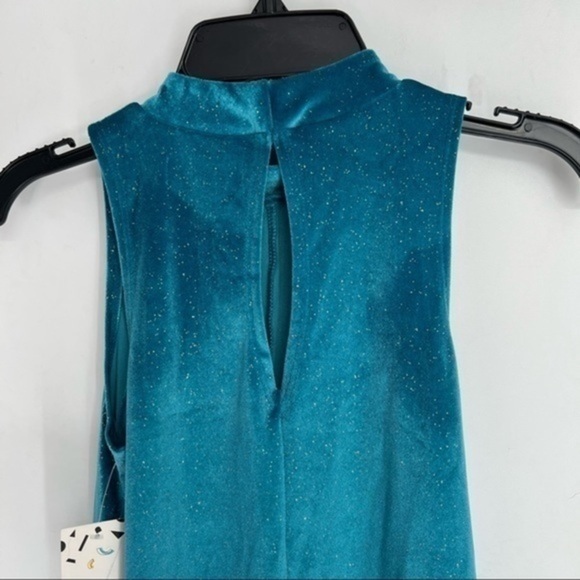 5/$25 HARPER Canyon Girls High Neck Sparkle Velour A-Line Dress - Picture 2 of 6